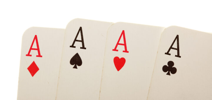 Four-old-cards-close-up