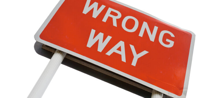 Wrong-Way-signpost